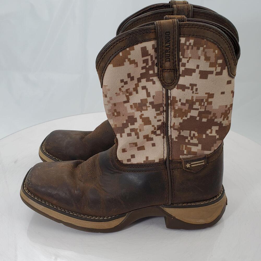 Durango Lil Durango Western Boots Kids 3M Brown Leather Desert Camo Pull On